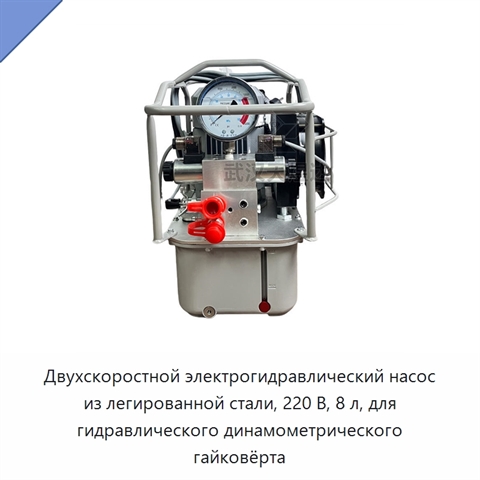 Двухскоростной электрогидравлический насос из легированной стали, 220 В, 8 л, для гидравлического динамометрического гайковёрта