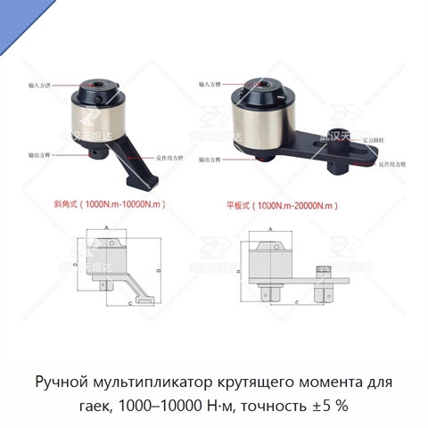 Ручной мультипликатор крутящего момента для гаек, 1000–10000 Н·м, точность ±5 %