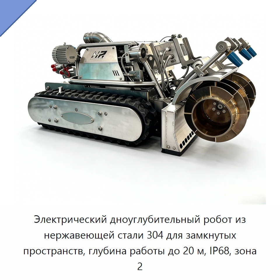 Электрический дноуглубительный робот из нержавеющей стали 304 для замкнутых пространств, глубина работы до 20 м, IP68, зона 2 — Гидравлические насосы