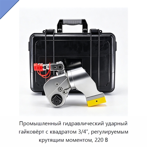 Промышленный гидравлический ударный гайковёрт с квадратом 3/4″, регулируемым крутящим моментом, 220 В