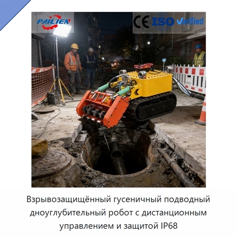 Взрывозащищённый гусеничный подводный дноуглубительный робот с дистанционным управлением и защитой IP68