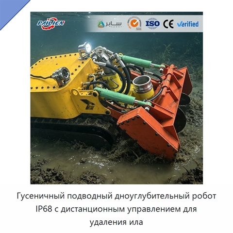 Гусеничный подводный дноуглубительный робот IP68 с дистанционным управлением для удаления ила