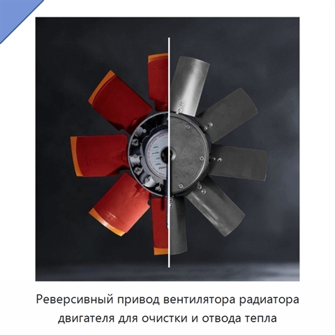 Реверсивный привод вентилятора радиатора двигателя для очистки и отвода тепла