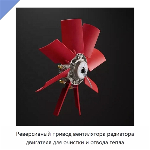 Реверсивный привод вентилятора радиатора двигателя для очистки и отвода тепла