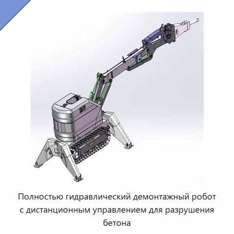 Полностью гидравлический демонтажный робот с дистанционным управлением для разрушения бетона