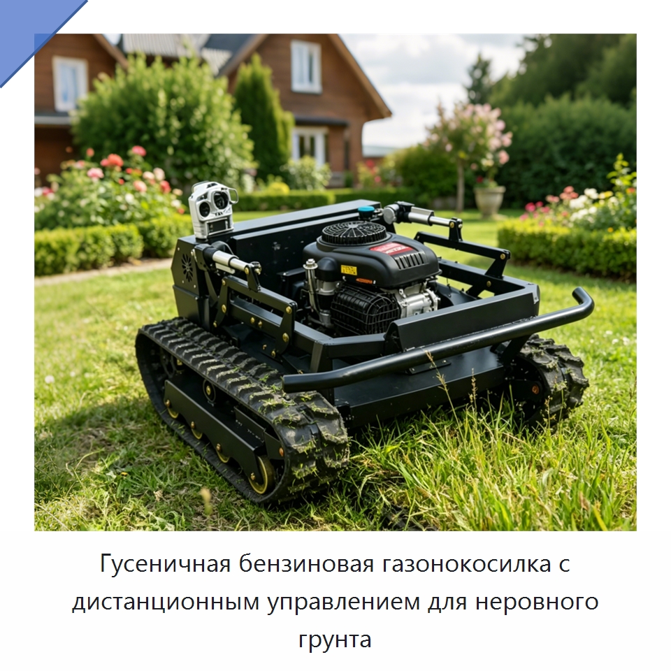 Гусеничная бензиновая газонокосилка с дистанционным управлением для неровного грунта — Газонокосилки