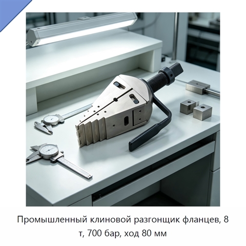 Промышленный клиновой разгонщик фланцев, 8 т, 700 бар, ход 80 мм