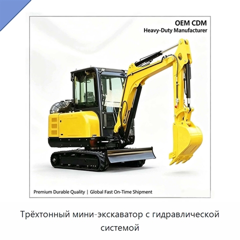 Трёхтонный мини-экскаватор с гидравлической системой