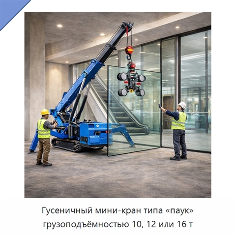 Гусеничный мини-кран типа «паук» грузоподъёмностью 10, 12 или 16 т