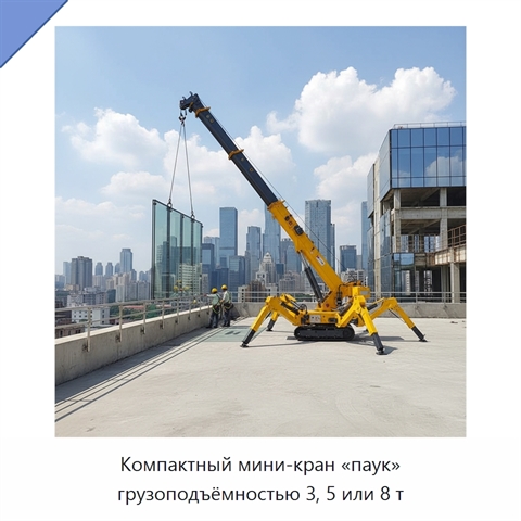 Компактный мини-кран «паук» грузоподъёмностью 3, 5 или 8 т