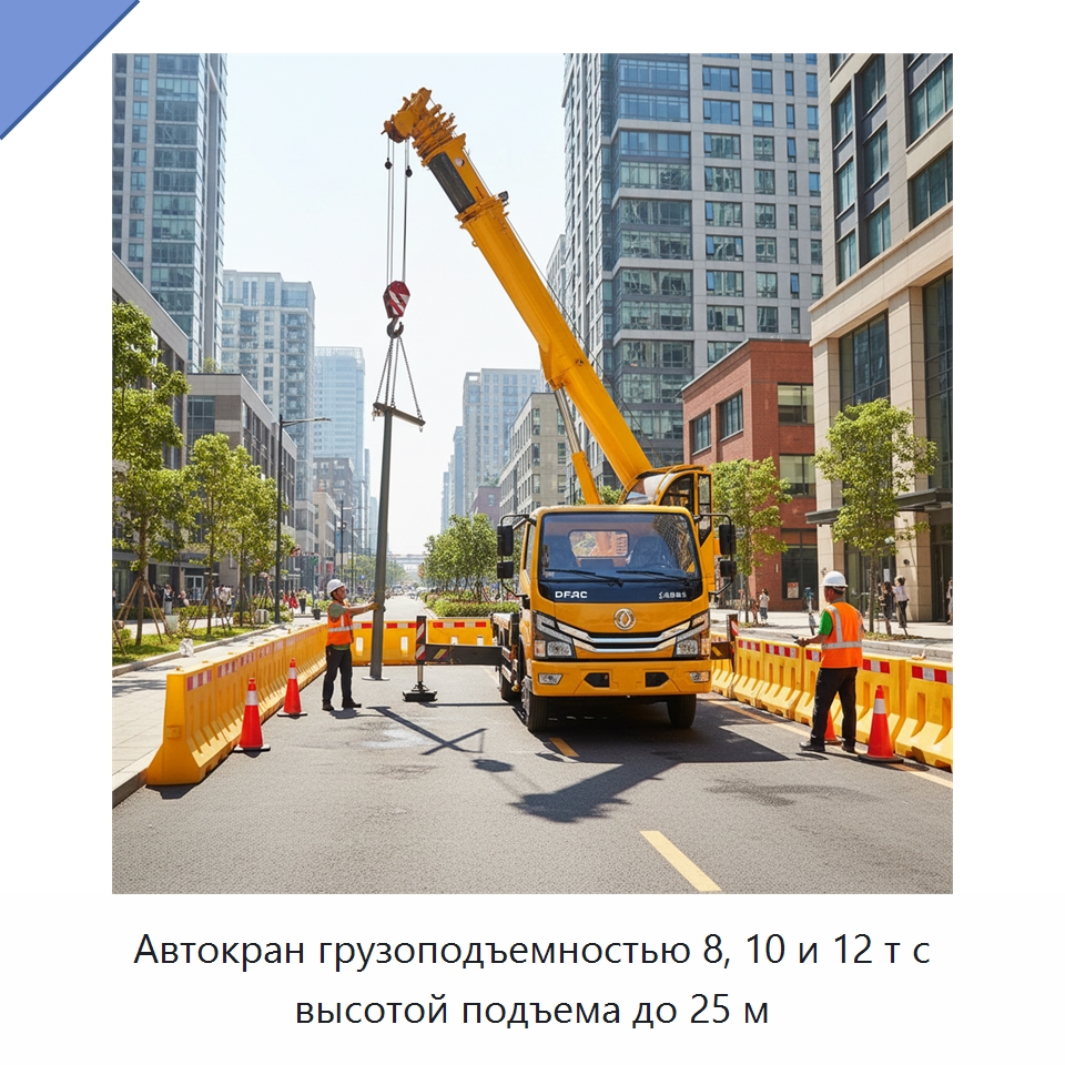 Автокран грузоподъемностью 8, 10 и 12 т с высотой подъема до 25 м — Краны