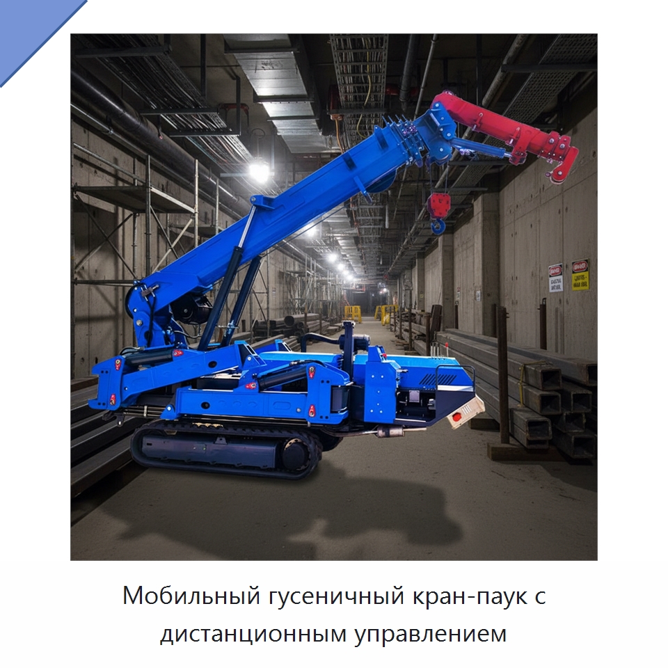 Мобильный гусеничный кран-паук с дистанционным управлением — Краны