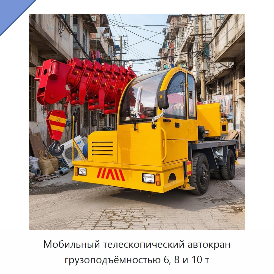 Мобильный телескопический автокран грузоподъёмностью 6, 8 и 10 т — Краны