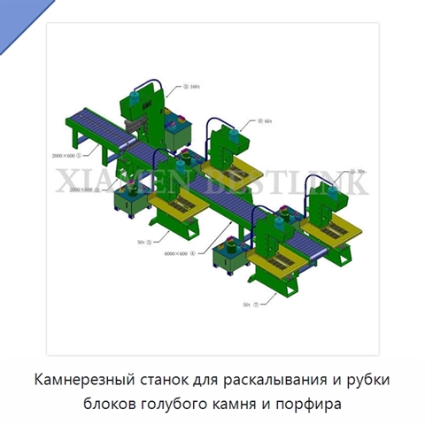 Камнерезный станок для раскалывания и рубки блоков голубого камня и порфира
