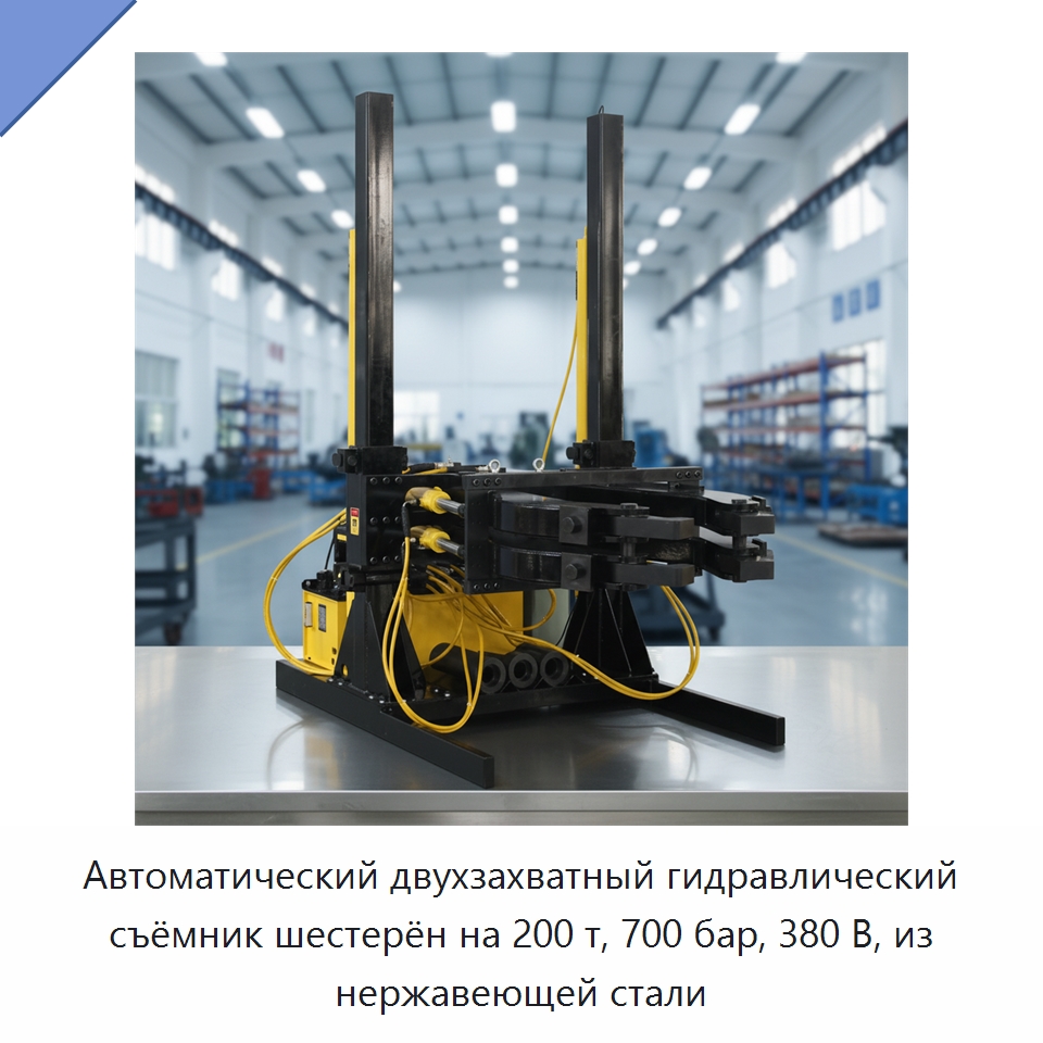 Автоматический двухзахватный гидравлический съёмник шестерён на 200 т, 700 бар, 380 В, из нержавеющей стали — Прочие гидравлические инструменты