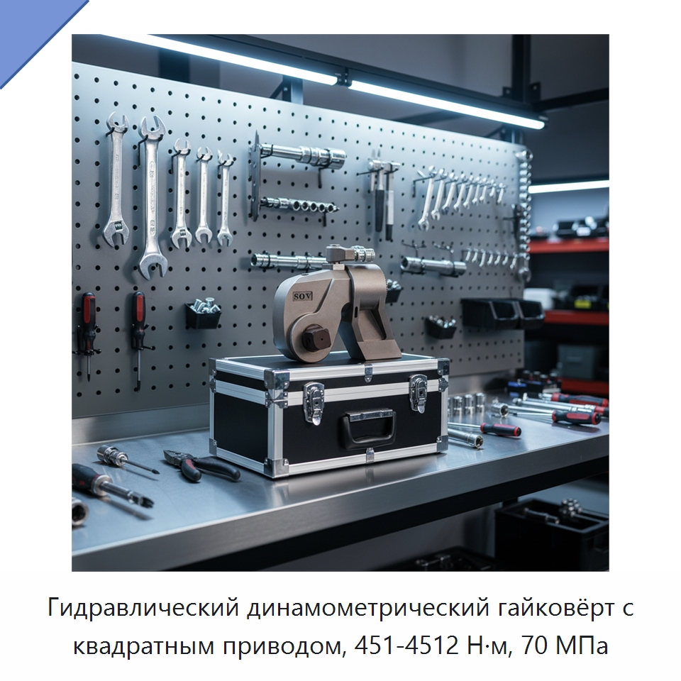 Гидравлический динамометрический гайковёрт с квадратным приводом, 451-4512 Н·м, 70 МПа — Гаечные ключи