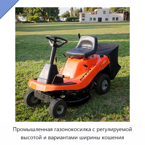 Промышленная газонокосилка с регулируемой высотой и вариантами ширины кошения