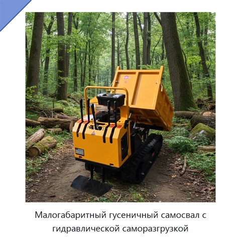 Малогабаритный гусеничный самосвал с гидравлической саморазгрузкой