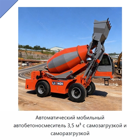 Автоматический мобильный автобетоносмеситель 3,5 м³ с самозагрузкой и саморазгрузкой