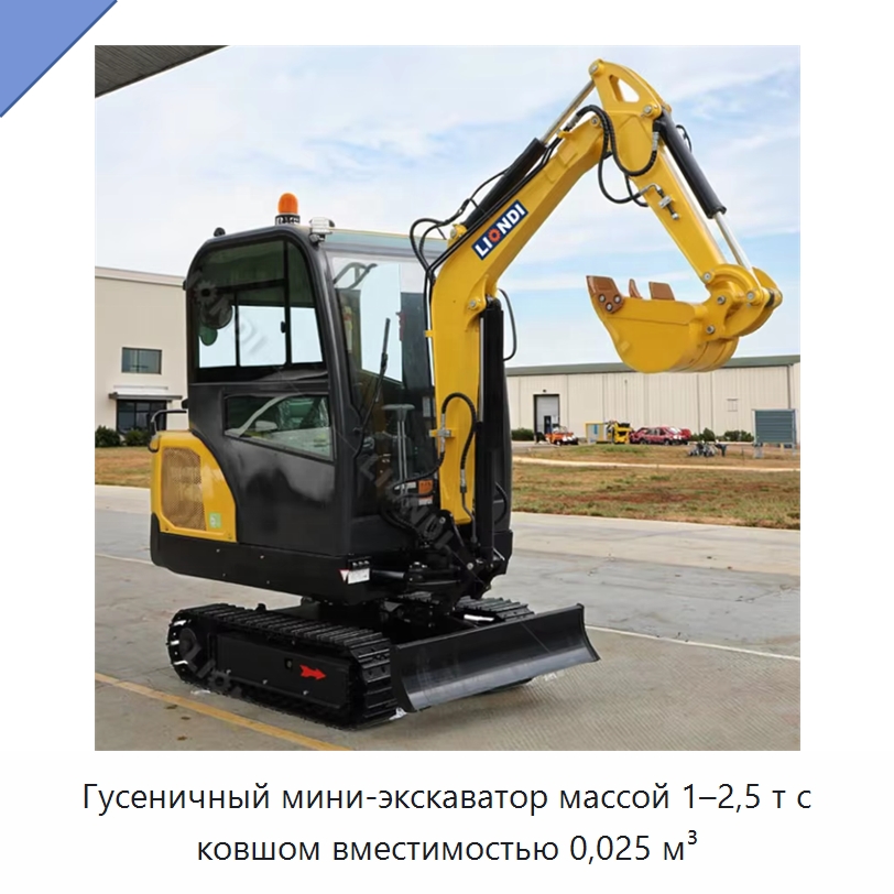 Гусеничный мини-экскаватор массой 1–2,5 т с ковшом вместимостью 0,025 м³ — Землеройная техника