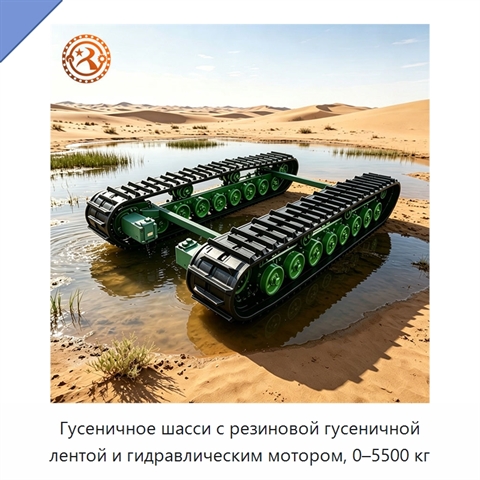Гусеничное шасси с резиновой гусеничной лентой и гидравлическим мотором, 0–5500 кг