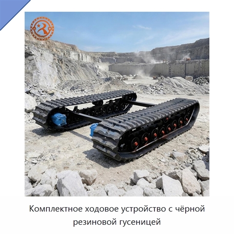 Комплектное ходовое устройство с чёрной резиновой гусеницей