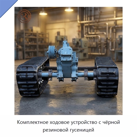 Комплектное ходовое устройство с чёрной резиновой гусеницей