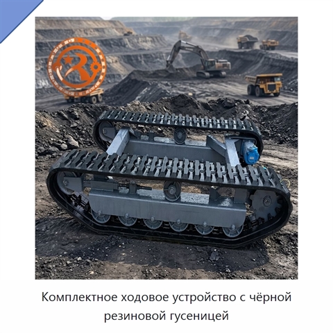 Комплектное ходовое устройство с чёрной резиновой гусеницей