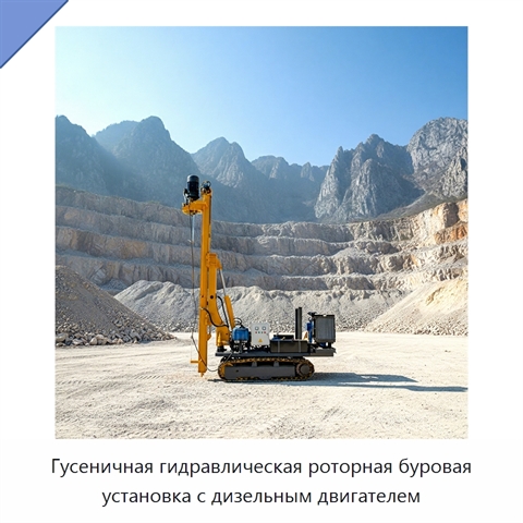 Гусеничная гидравлическая роторная буровая установка с дизельным двигателем