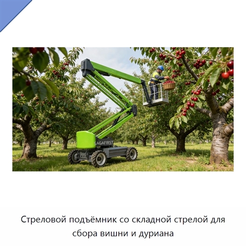 Стреловой подъёмник со складной стрелой для сбора вишни и дуриана