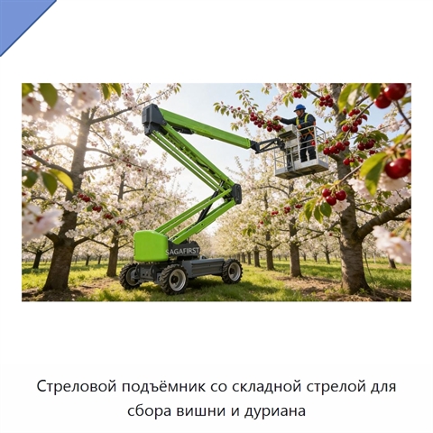 Стреловой подъёмник со складной стрелой для сбора вишни и дуриана