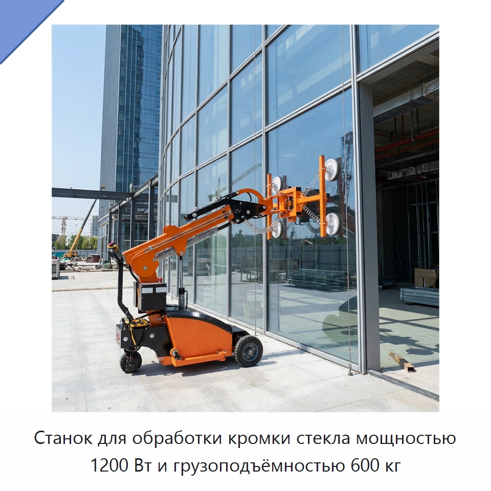 Станок для обработки кромки стекла мощностью 1200 Вт и грузоподъёмностью 600 кг — Оборудование для производства стекла