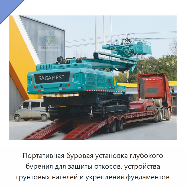 Портативная буровая установка глубокого бурения для защиты откосов, устройства грунтовых нагелей и укрепления фундаментов