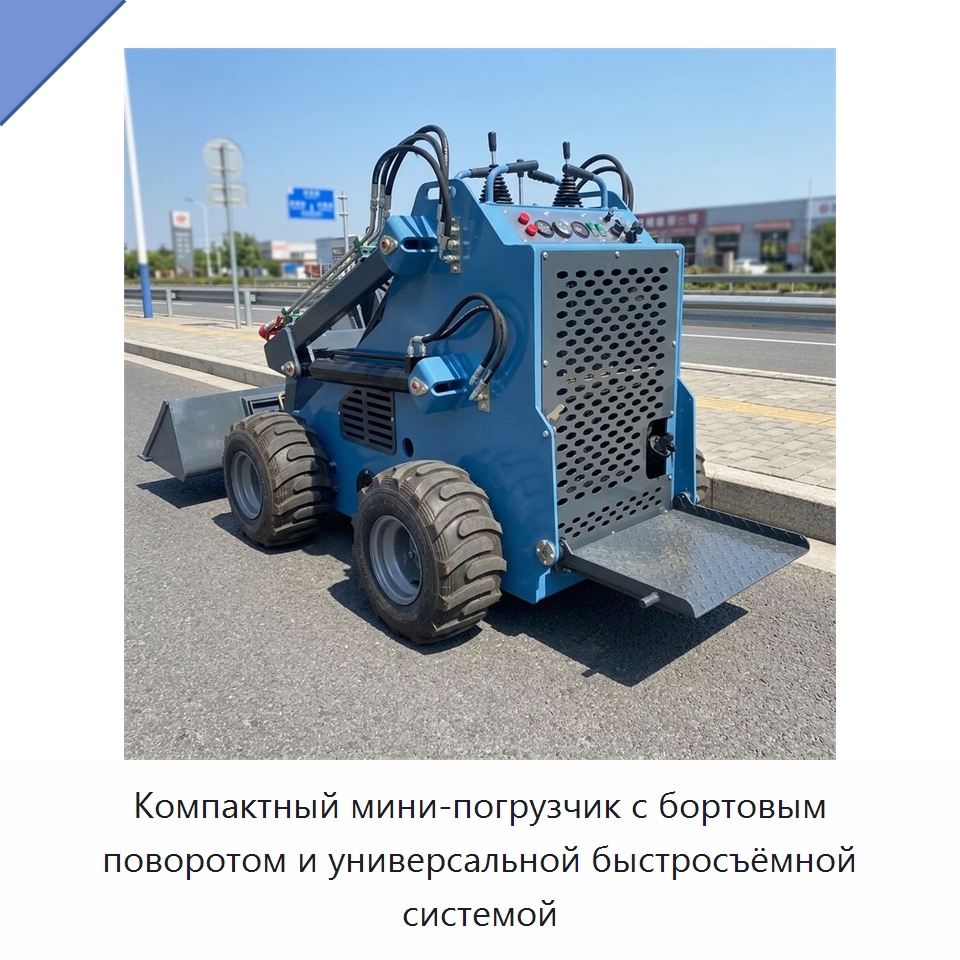 Компактный мини-погрузчик с бортовым поворотом и универсальной быстросъёмной системой — Землеройная техника