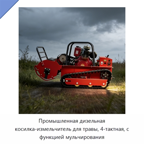 Промышленная дизельная косилка-измельчитель для травы, 4-тактная, с функцией мульчирования