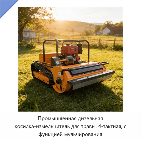 Промышленная дизельная косилка-измельчитель для травы, 4-тактная, с функцией мульчирования