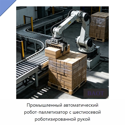 Промышленный автоматический робот-паллетизатор с шестиосевой роботизированной рукой
