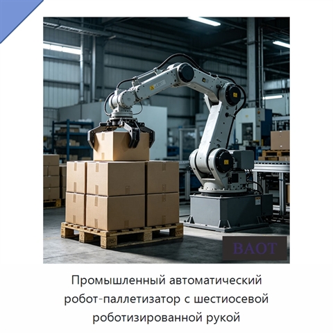 Промышленный автоматический робот-паллетизатор с шестиосевой роботизированной рукой