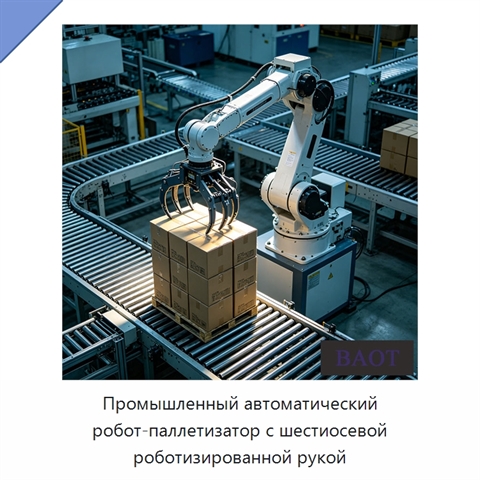Промышленный автоматический робот-паллетизатор с шестиосевой роботизированной рукой