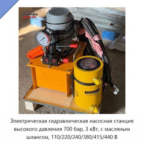Электрическая гидравлическая насосная станция высокого давления 700 бар, 3 кВт, с масляным шлангом, 110/220/240/380/415/440 В