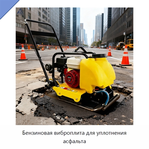 Бензиновая виброплита для уплотнения асфальта