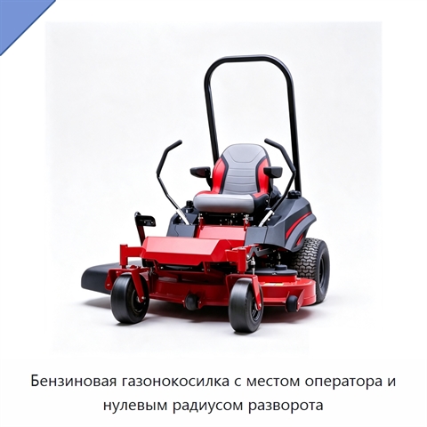 Бензиновая газонокосилка с местом оператора и нулевым радиусом разворота