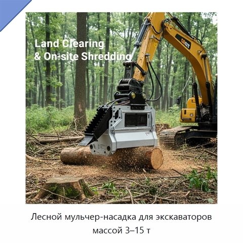 Лесной мульчер-насадка для экскаваторов массой 3–15 т