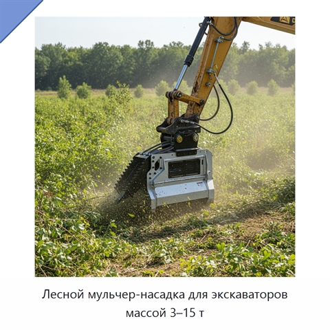Лесной мульчер-насадка для экскаваторов массой 3–15 т
