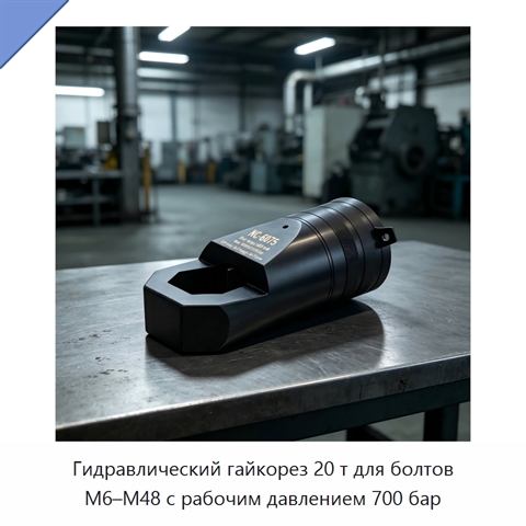 Гидравлический гайкорез 20 т для болтов M6–M48 с рабочим давлением 700 бар