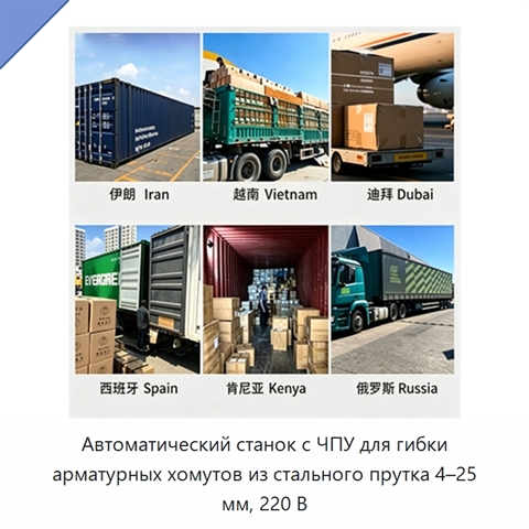 Автоматический станок с ЧПУ для гибки арматурных хомутов из стального прутка 4–25 мм, 220 В