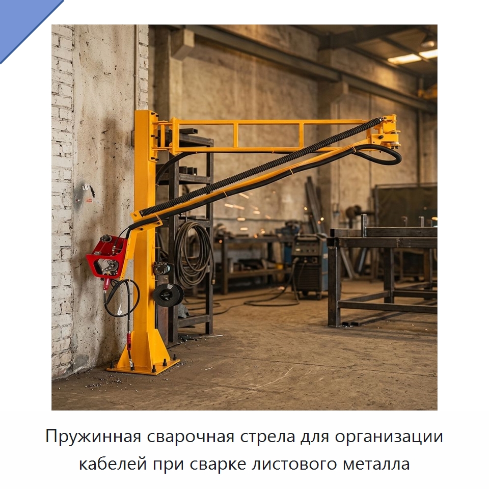 Пружинная сварочная стрела для организации кабелей при сварке листового металла — Сварочные принадлежности и вспомогательное оборудование