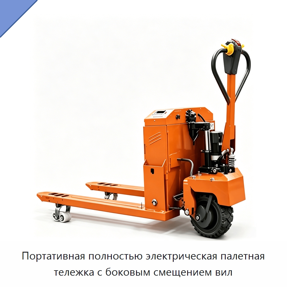 Портативная полностью электрическая палетная тележка с боковым смещением вил — Вилочные погрузчики