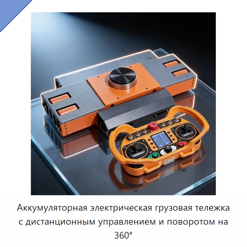 Аккумуляторная электрическая грузовая тележка с дистанционным управлением и поворотом на 360° — Подъемно-транспортное оборудование