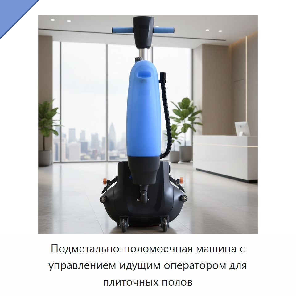 Подметально-поломоечная машина с управлением идущим оператором для плиточных полов — Подметальные машины
